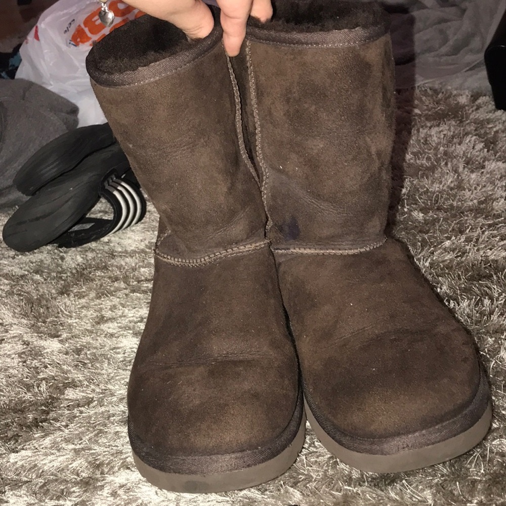 Short chocolate brown uggs